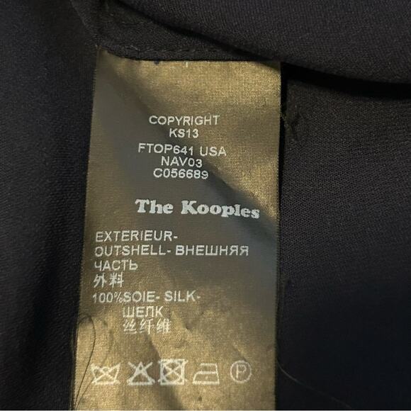 The Kooples Silk Zip Neckline Tank Top Navy Size M - Picture 7 of 8